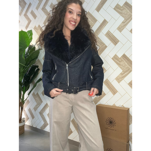 Chaqueta denim pelo