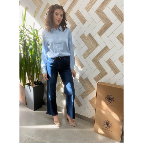 Camisa raso azul bebe