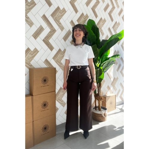 Pantalon fluido chocolate